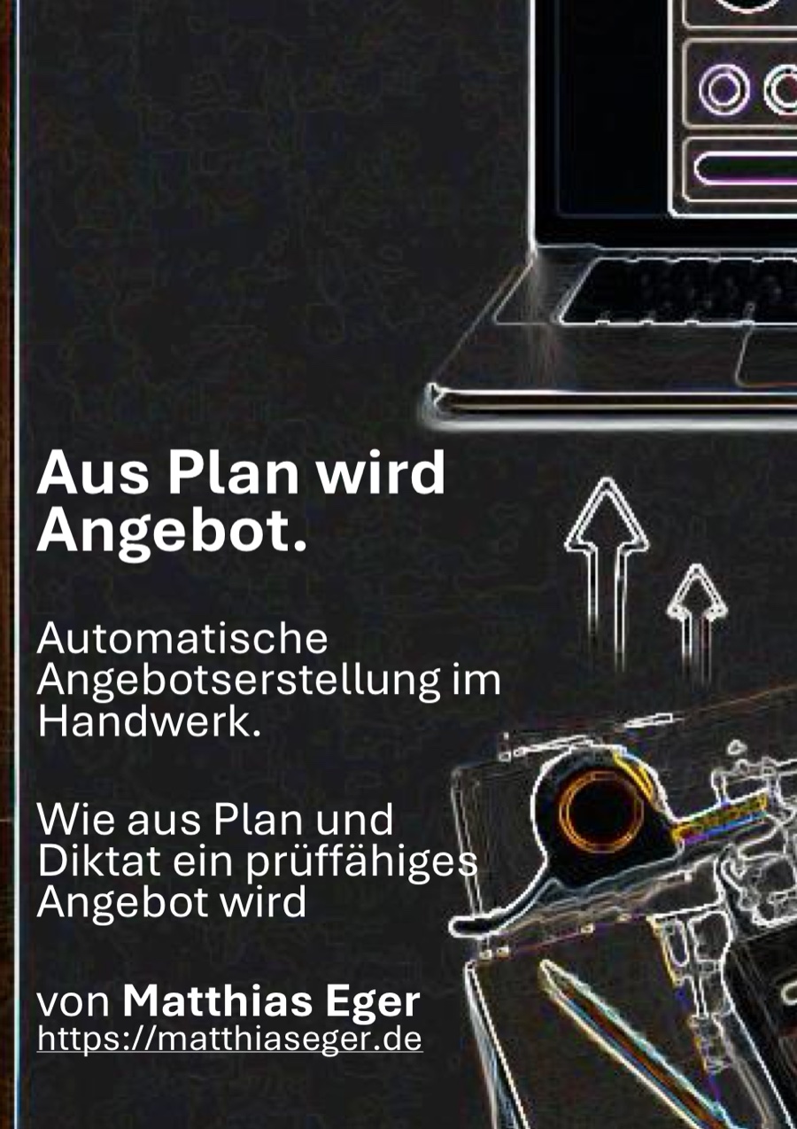Titelseite des Whitepapers „Aus Plan wird Angebot“ von Matthias Eger (KI-generiertes Bild)