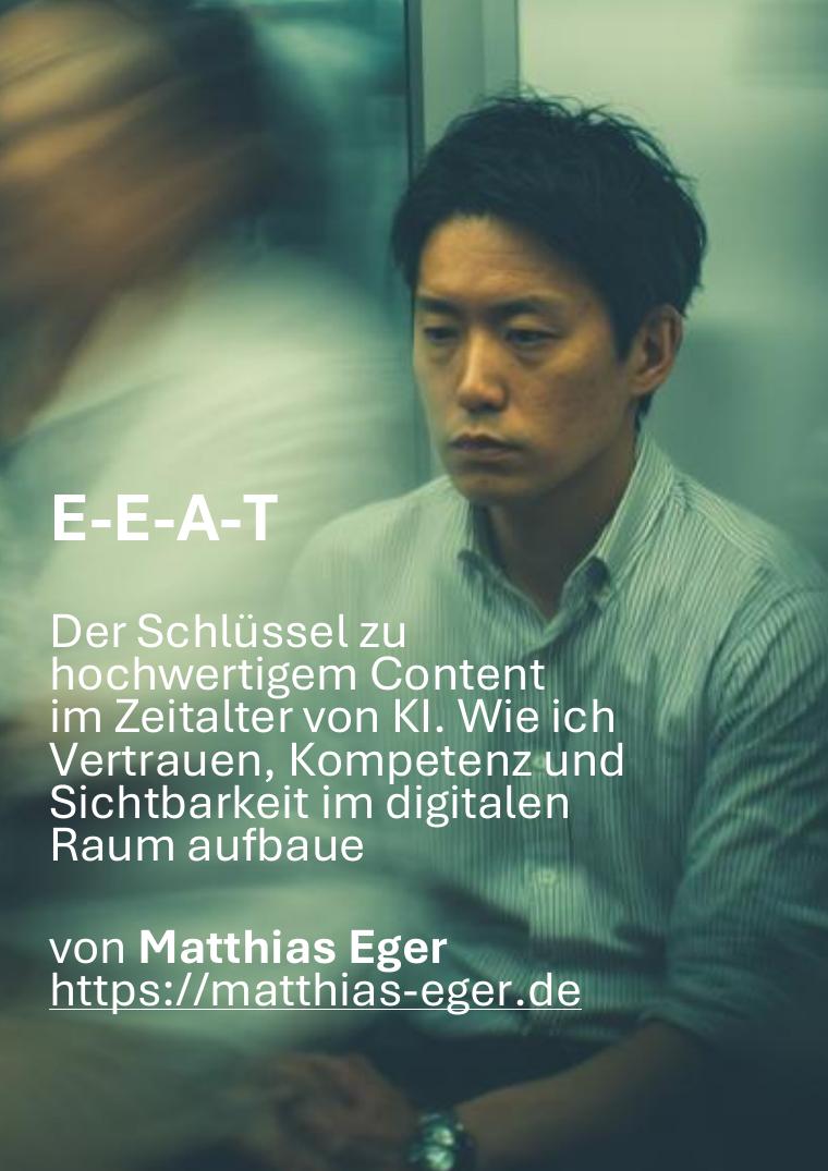 Titelseite des Whitepapers „E-E-A-T" von Matthias Eger (KI-generiertes Bild)