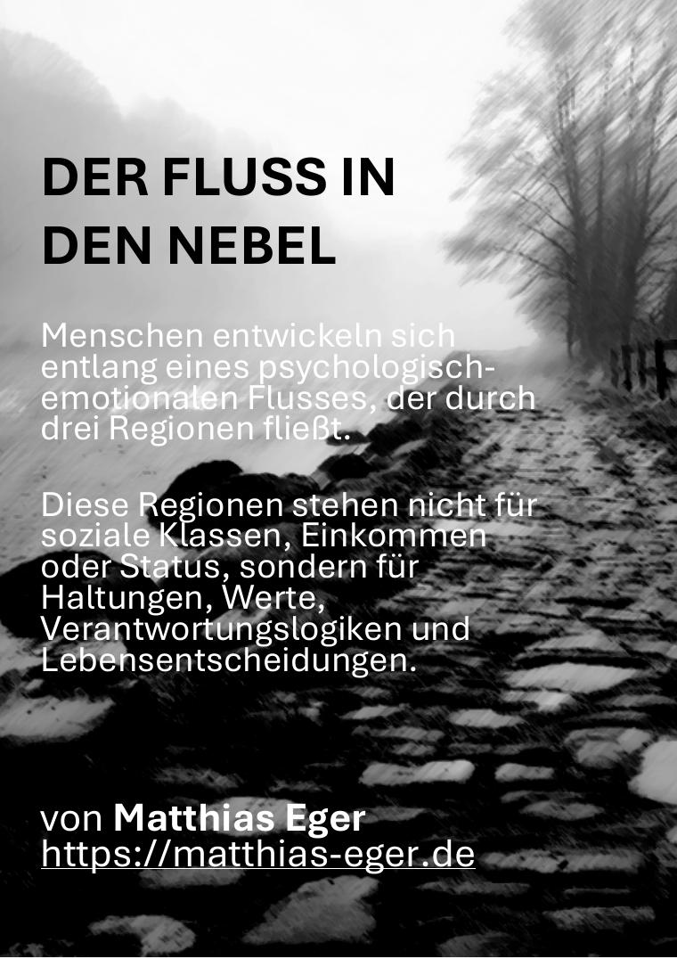 Titelseite des Whitepapers „The River Into The Mist" von Matthias Eger (KI-generiertes Bild)