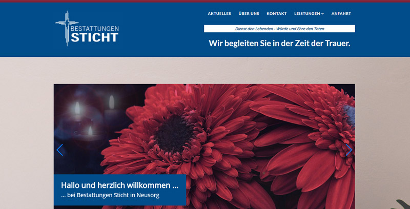 Homepage von Bestattungen Sticht